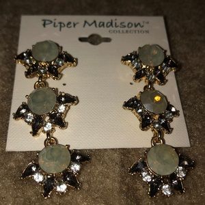 Piper Madison light and dark blue stone earrings
